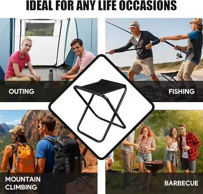 High Qyality Light Weight Portable Folding Stool/Camping Stool/Fishing BBQ Mazar Hiking Gardening And Beach With Carry Bag Pocket Chair