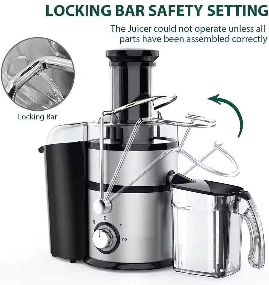 4-in-1 Multifunctional Stainless Steel Electric Juicer, Blender, Grinder & Mixer – High-Capacity Household Powerhouse