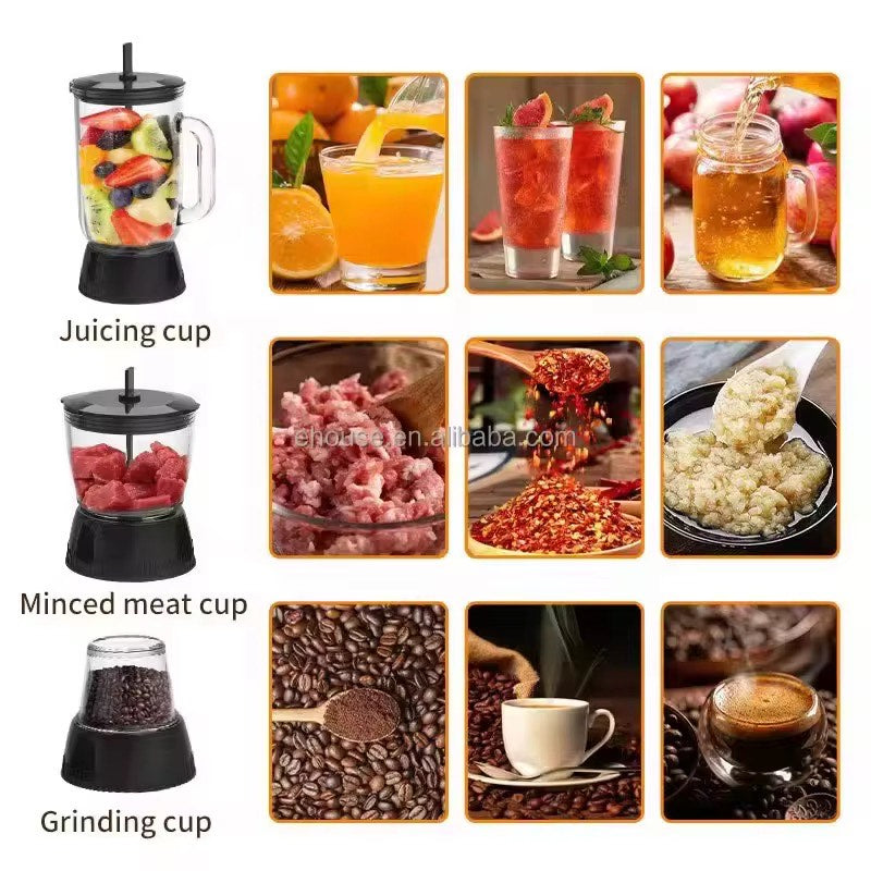 4-in-1 Multifunctional Stainless Steel Electric Juicer, Blender, Grinder & Mixer – High-Capacity Household Powerhouse