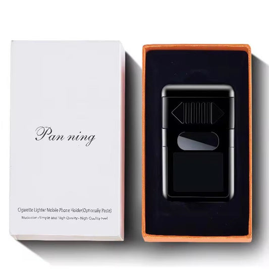 DEBANG™ USB Rechargeable Flameless Electric Coil Lighter with Built-In Mobile Phone Holder – Windproof, Sleek, Safe & Perfect for Travel, Gifting, and Everyday Use