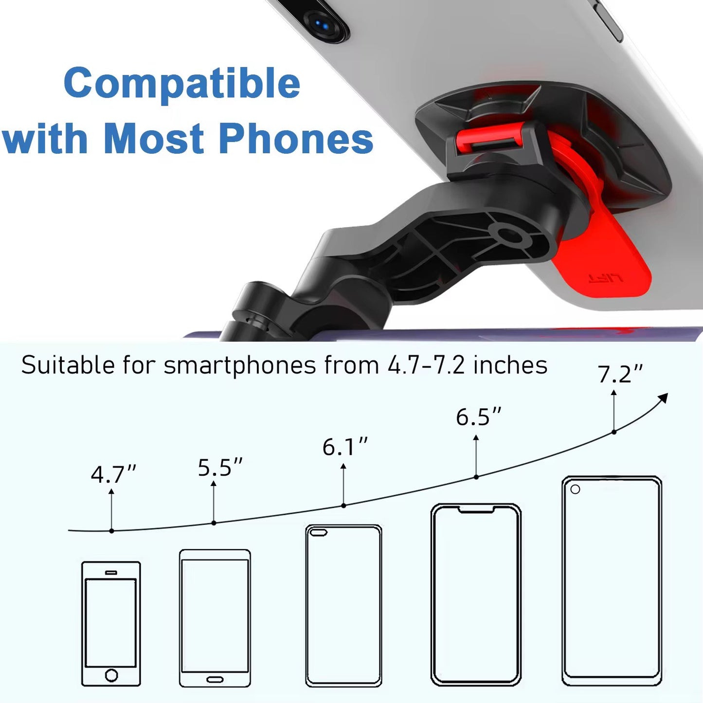 Quick Disassembly Bicycle Phone Holder Safety Riding Motorcycle Cradle Mobile Phone Mount Handlebar Flexible with Vibration Damper with Strong Paste Adapter