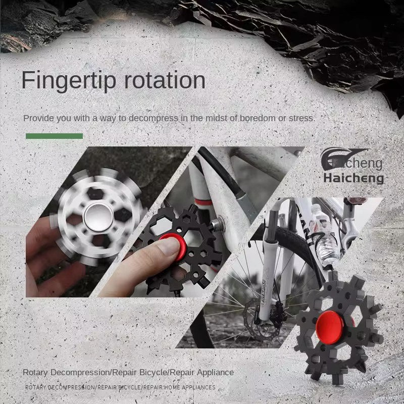 Pocket-Sized 23-in-1 Snowflake Tool with Fidget Spinner – Multi-Use Gear for Travel, Emergency Kits, and On-the-Go Fixes