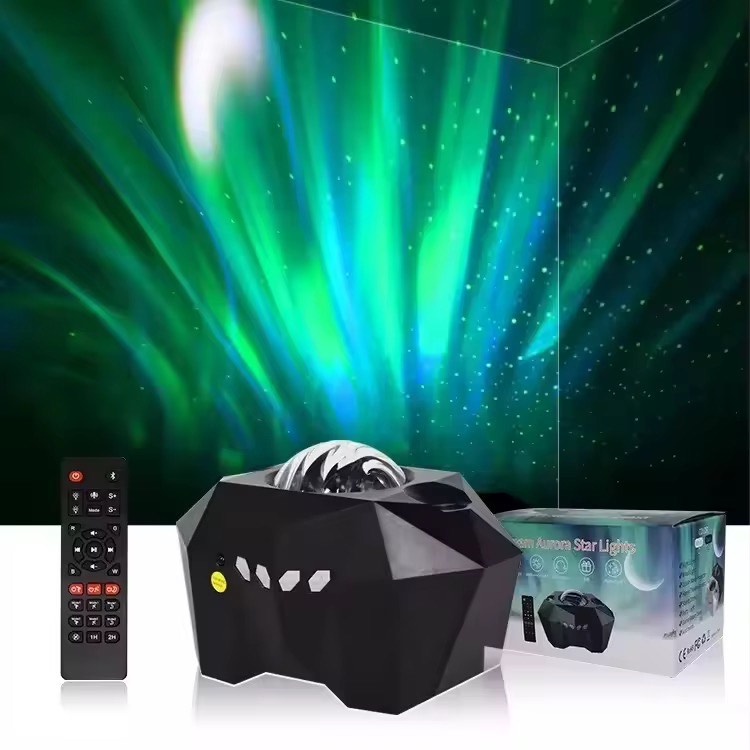 Romantic Aurora Moon Star Projection Lamp Design Lamp Remote Control Music Projector Night Light