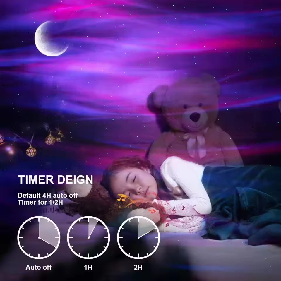 Romantic Aurora Moon Star Projection Lamp Design Lamp Remote Control Music Projector Night Light