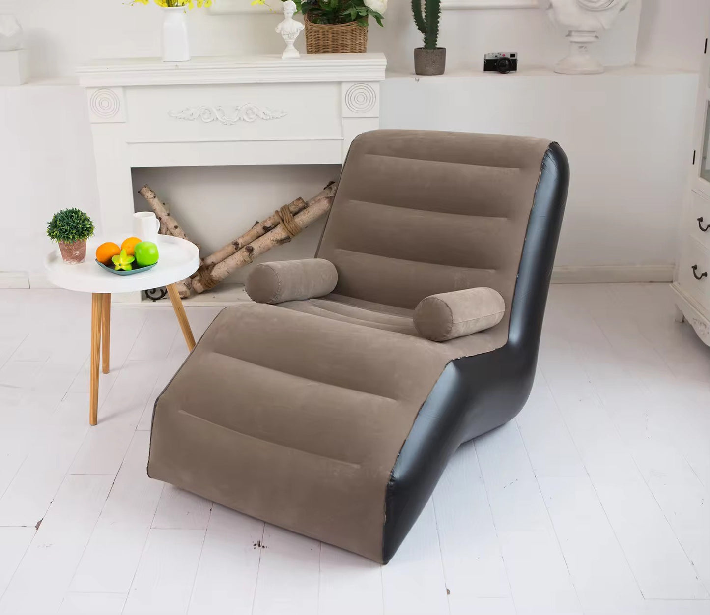 High Qyality S-Shaped PVC Inflatable Sofa Bed Modern Adjustable Foldable Reclining Surface-Flocking For Comfort Living Room
