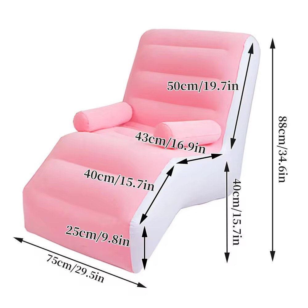 High Qyality S-Shaped PVC Inflatable Sofa Bed Modern Adjustable Foldable Reclining Surface-Flocking For Comfort Living Room