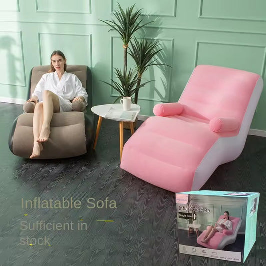 High Qyality S-Shaped PVC Inflatable Sofa Bed Modern Adjustable Foldable Reclining Surface-Flocking For Comfort Living Room