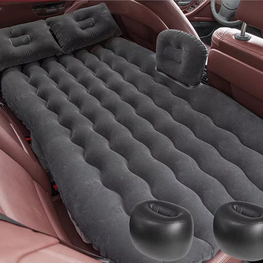 Space Saving Portable Inflatable PVC Material Car Bed Flocked Surface Inflatable Air Mattress For Back Seat Travelling