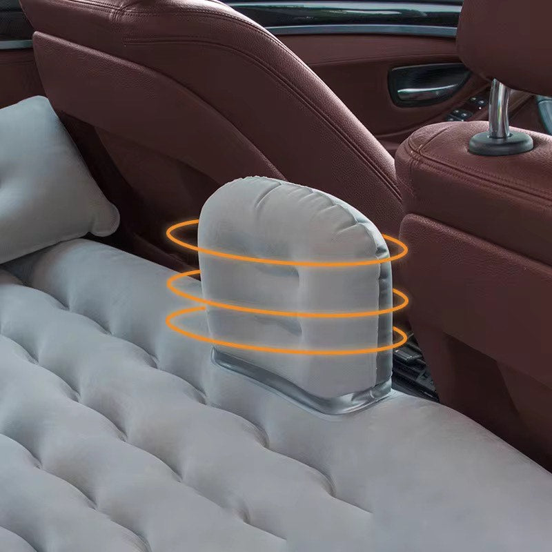 Space Saving Portable Inflatable PVC Material Car Bed Flocked Surface Inflatable Air Mattress For Back Seat Travelling