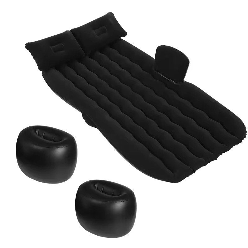 Space Saving Portable Inflatable PVC Material Car Bed Flocked Surface Inflatable Air Mattress For Back Seat Travelling