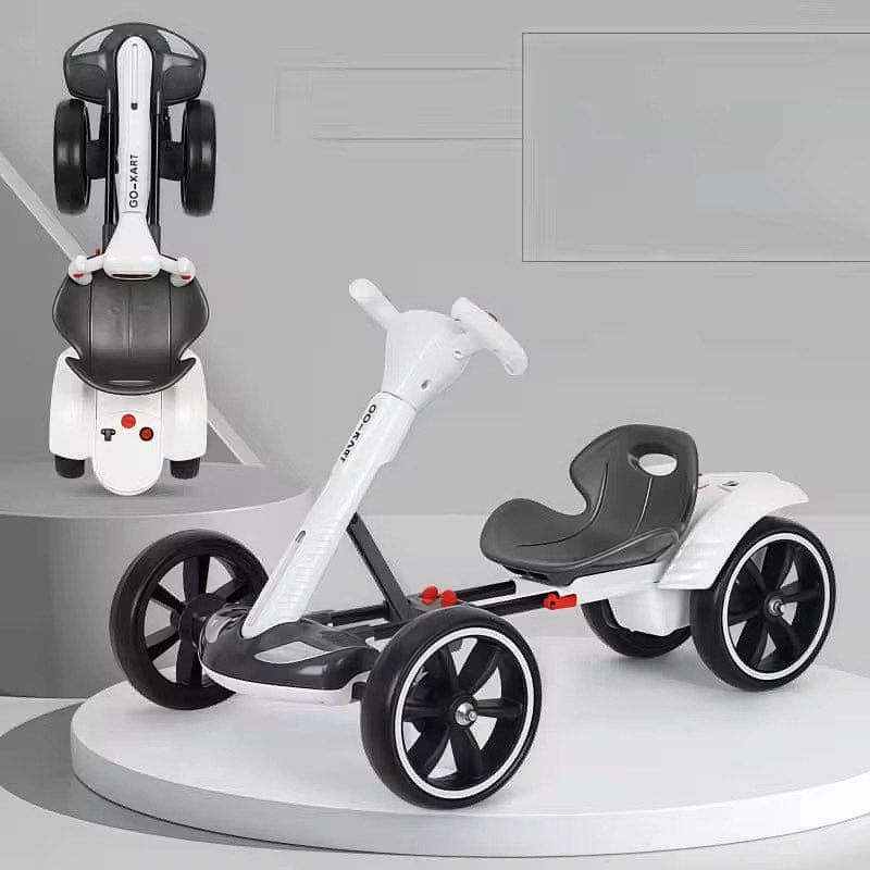 No Installation of Children's Go-Kart Electric Four Wheeler Folding Can Sit People Portable with Educational Music and Electric Remote Control