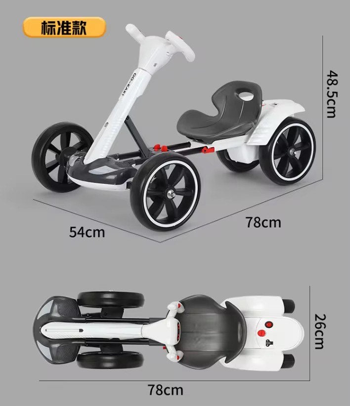 No Installation of Children's Go-Kart Electric Four Wheeler Folding Can Sit People Portable with Educational Music and Electric Remote Control