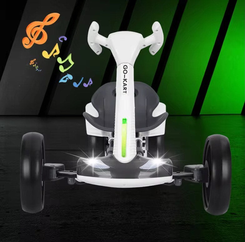 No Installation of Children's Go-Kart Electric Four Wheeler Folding Can Sit People Portable with Educational Music and Electric Remote Control