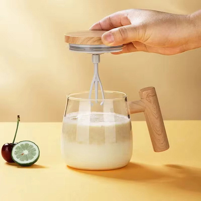 Auto Self-Stirring Coffee Mug with High-Speed Glass Lid Multifunctional Electric Mixer