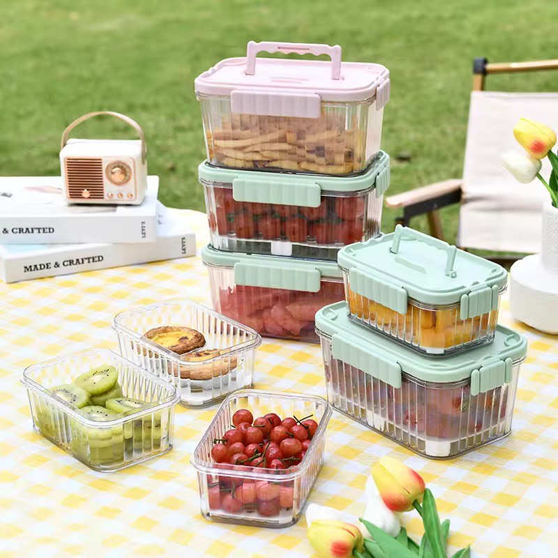 Ultimate 1500ML Portable Fresh-Keeping Box with Ice Maker – Outdoor-Ready, Food-Grade Fruit & Snack Storage Solution
