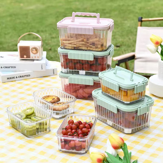 Ultimate 1500ML Portable Fresh-Keeping Box with Ice Maker – Outdoor-Ready, Food-Grade Fruit & Snack Storage Solution