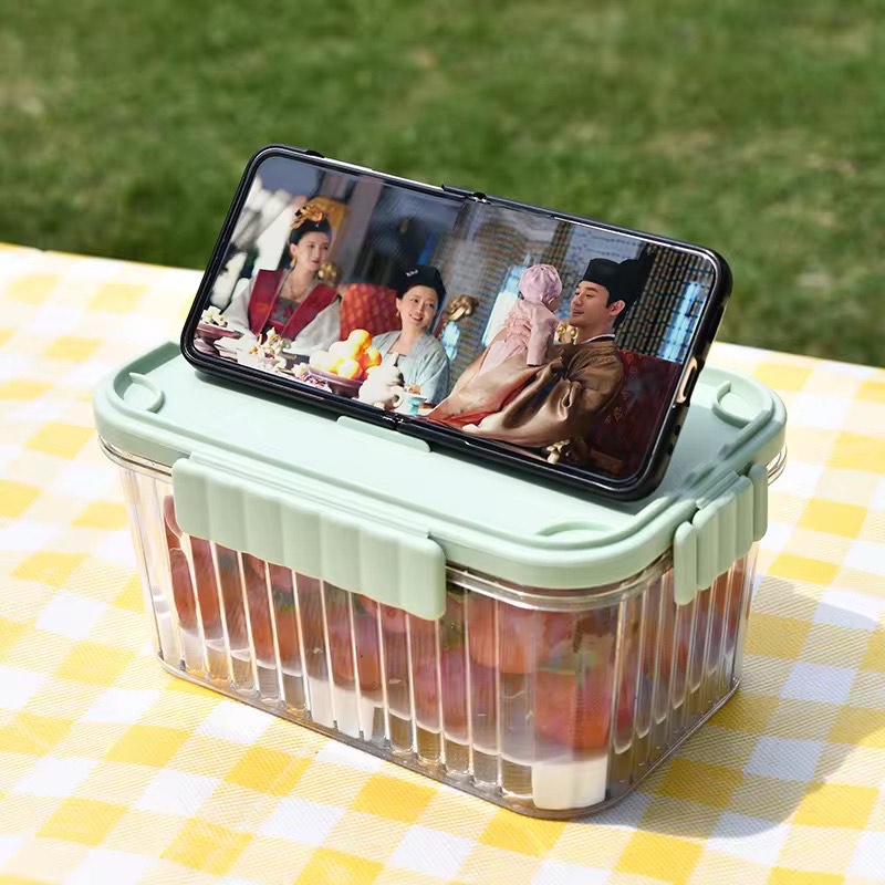 Ultimate 1500ML Portable Fresh-Keeping Box with Ice Maker – Outdoor-Ready, Food-Grade Fruit & Snack Storage Solution