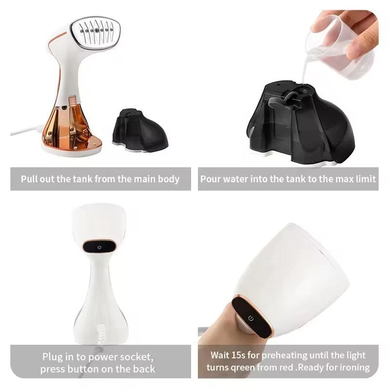 PowerSteam™ 260ML Handheld Garment Steamer – Fast-Heat, Wrinkle-Free Fabric Care for Home & Travel