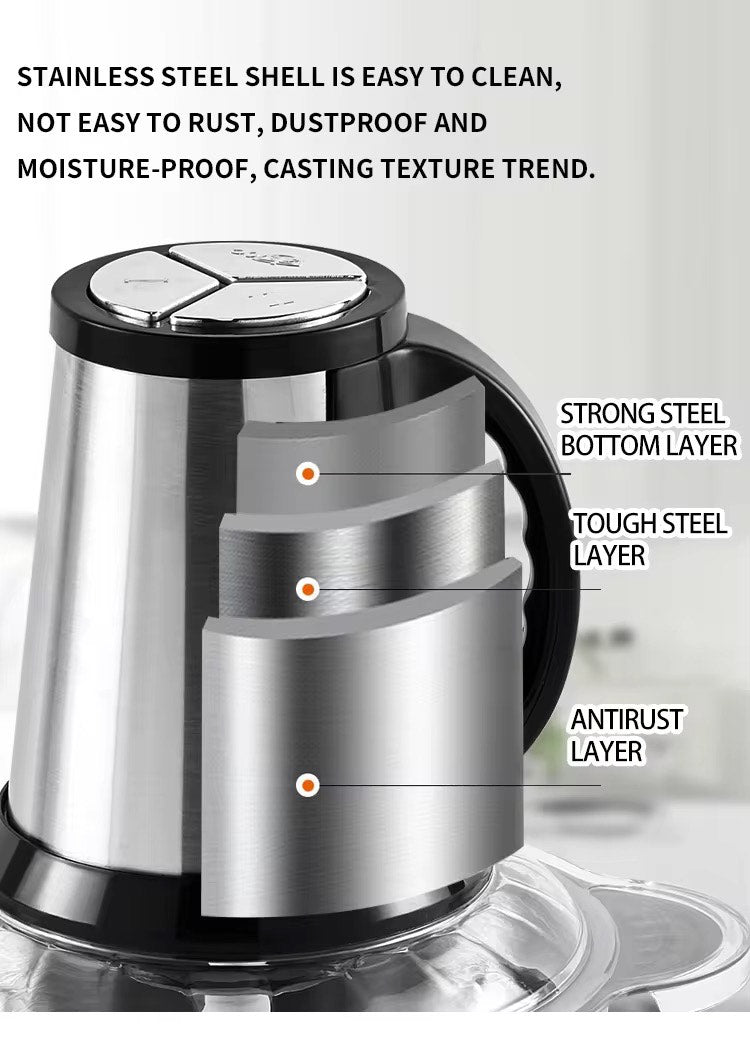 Multifunctional Double Speed 3L Meat Grinder 304 Stainless Steel meat Vegetables Electric Meat Grinder Chopper