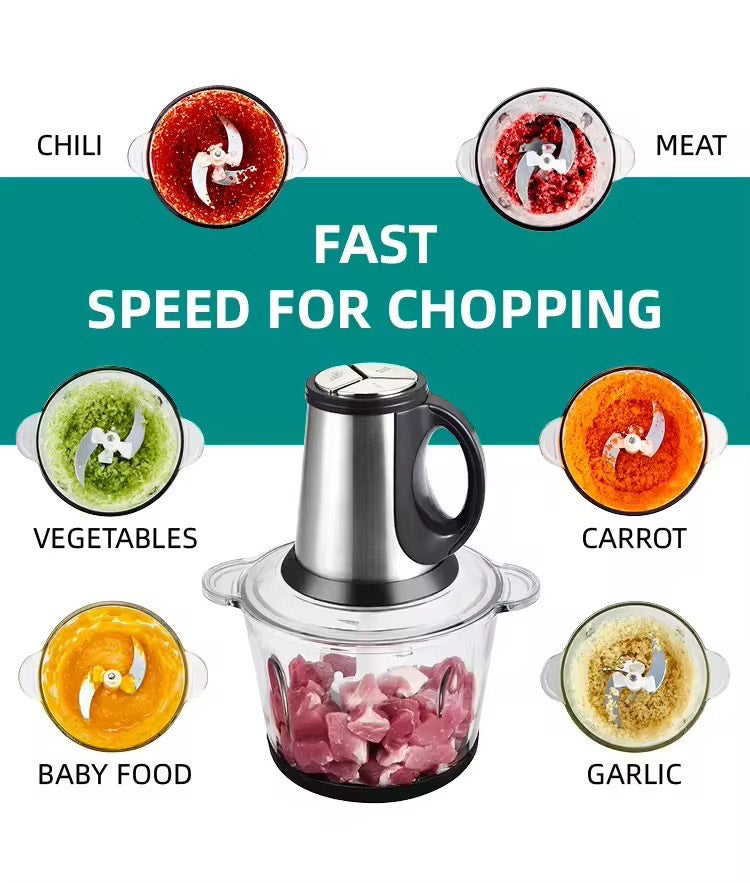 Multifunctional Double Speed 3L Meat Grinder 304 Stainless Steel meat Vegetables Electric Meat Grinder Chopper