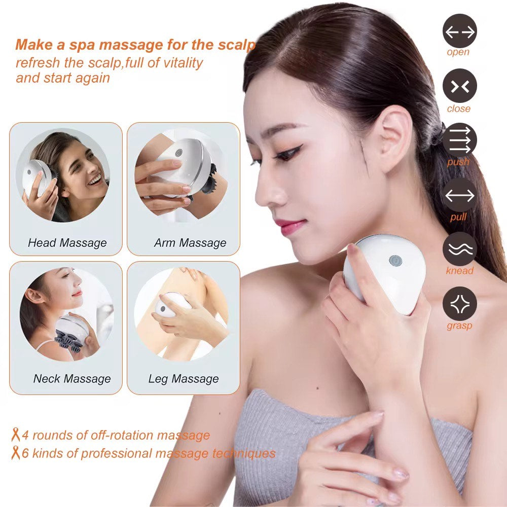 Rechargeable Portable Electric Dragon Claw Hand Scalp Kneading Massage Machine Kneading Vibration Head Massager Red Light Nourishes Hair