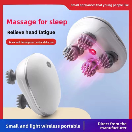 Rechargeable Portable Electric Dragon Claw Hand Scalp Kneading Massage Machine Kneading Vibration Head Massager Red Light Nourishes Hair