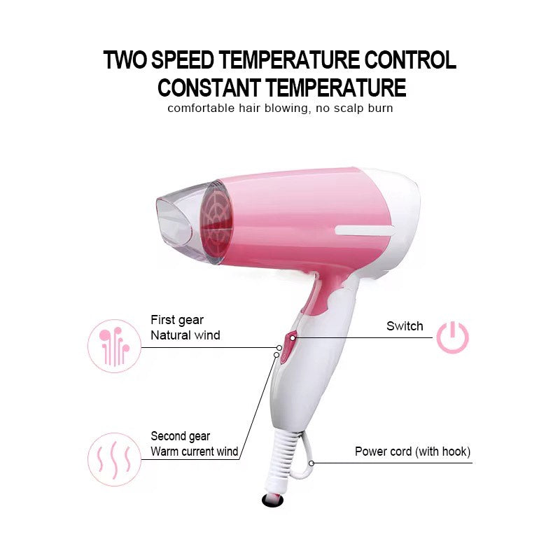 High Quality Lightweight Portable Electric Foldable Styling Dryer Cold Hot Wind with 1600W For Indoor and Outdoor Use
