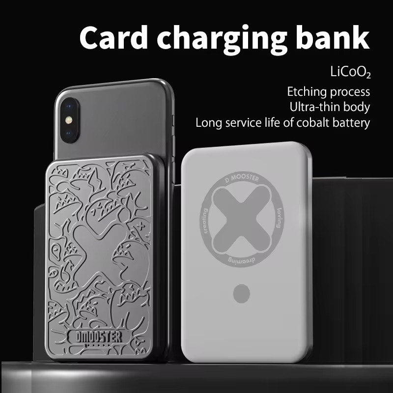 DMOOSTER D50 Ultra-Thin Wireless Magnetic Suction Powerbank 5000mAh Fast Charging Type -C Polimer Lithium-ion Battery Powerbank