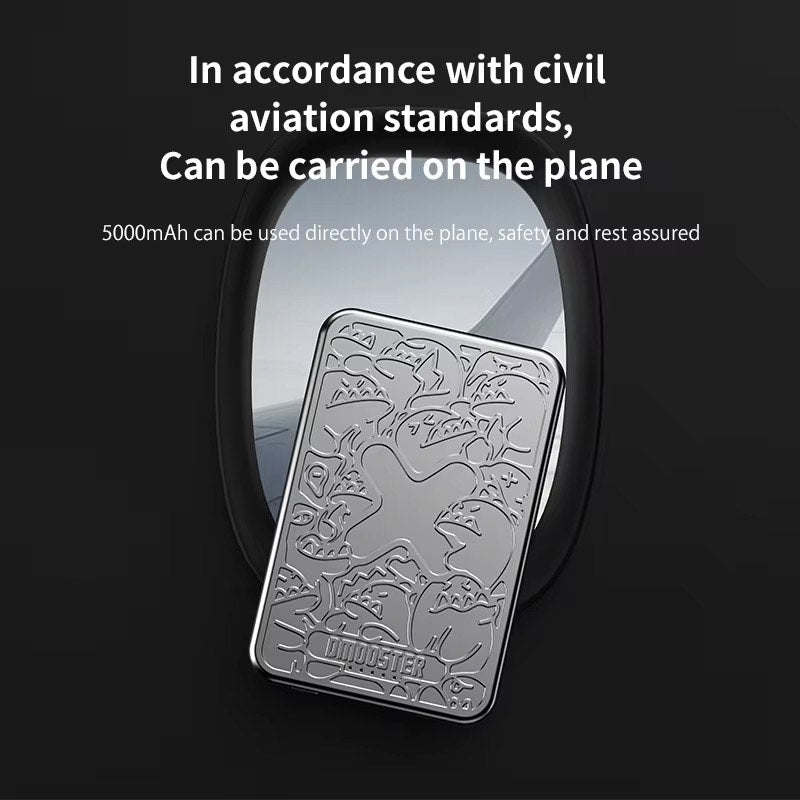 DMOOSTER D50 Ultra-Thin Wireless Magnetic Suction Powerbank 5000mAh Fast Charging Type -C Polimer Lithium-ion Battery Powerbank