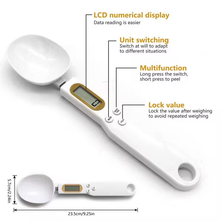 📏 Accuracy Digital Spoon Scale – Electronic Measuring Spoon for Milk Powder, Yeast, Salt, Spices & Baking Ingredients | LCD Display, Tare Function, Detachable Head | Precision Kitchen Tool for Cooking & Diet Tracking