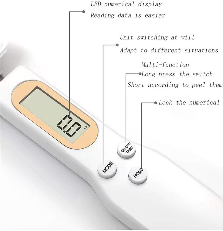 📏 Accuracy Digital Spoon Scale – Electronic Measuring Spoon for Milk Powder, Yeast, Salt, Spices & Baking Ingredients | LCD Display, Tare Function, Detachable Head | Precision Kitchen Tool for Cooking & Diet Tracking