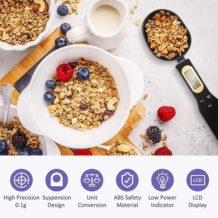 📏 Accuracy Digital Spoon Scale – Electronic Measuring Spoon for Milk Powder, Yeast, Salt, Spices & Baking Ingredients | LCD Display, Tare Function, Detachable Head | Precision Kitchen Tool for Cooking & Diet Tracking