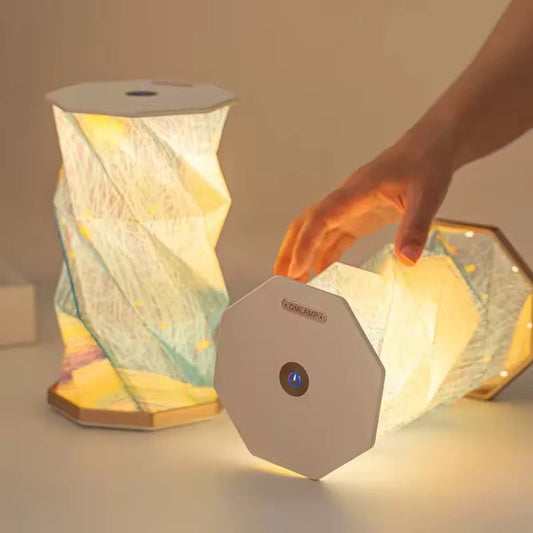 🌙 Portable Cordless Rechargeable Rice Paper Lantern Lamp – Foldable Dimmable Table Light for Cozy Warm Nighttime Ambience