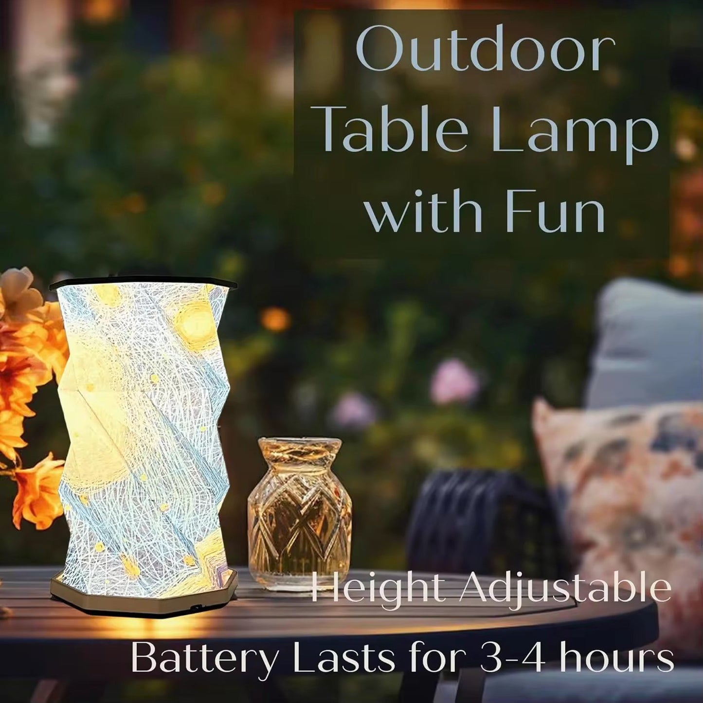 🌙 Portable Cordless Rechargeable Rice Paper Lantern Lamp – Foldable Dimmable Table Light for Cozy Warm Nighttime Ambience