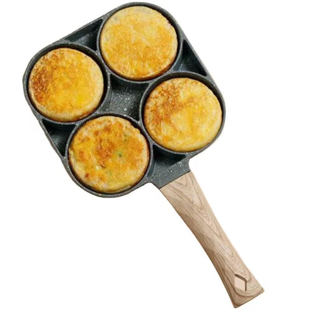 Four Hole Healthy Non-Stick Egg Frying Pan Breakfast Pancake Omelette Kitchen Cookware for all Department