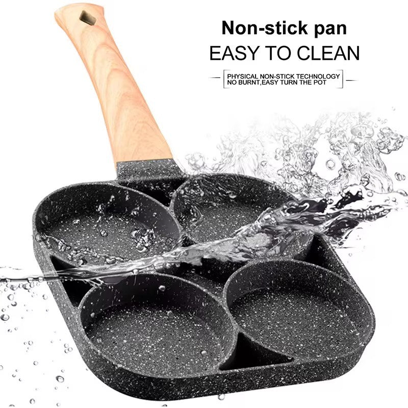Four Hole Healthy Non-Stick Egg Frying Pan Breakfast Pancake Omelette Kitchen Cookware for all Department
