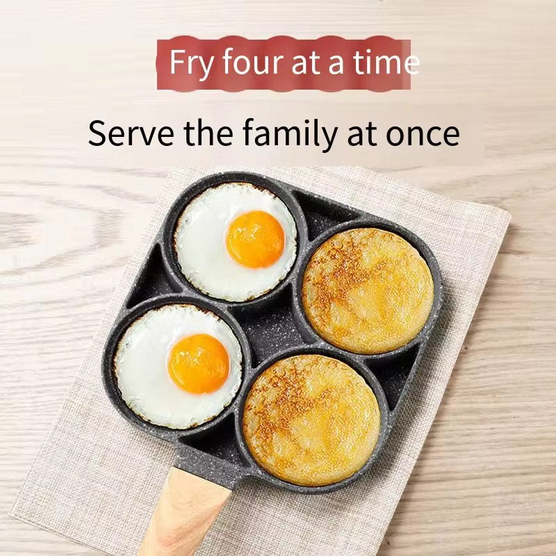 Four Hole Healthy Non-Stick Egg Frying Pan Breakfast Pancake Omelette Kitchen Cookware for all Department