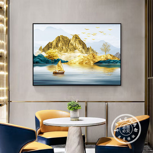 Modern Art Canvas Crystal Porcelain Meter Box Decorative Wall Painting With Hydraulic Stand Frame Indoor Distribution Mater Box Covering Frame