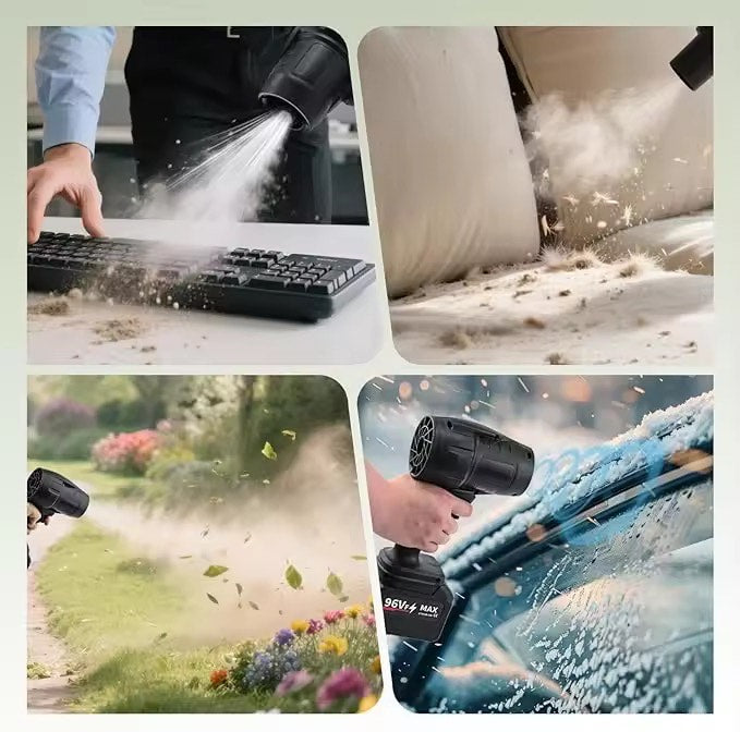 High-Power Mini Cordless Electric Rechargeable 48V Lithium Battery Industrial Blower Ducted Turbine For Violent Car Wash water and Dust Blowing Leaf Blower