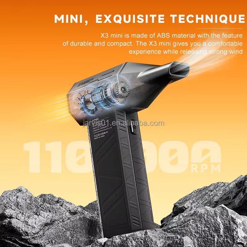 💨 140,000 RPM High-Speed Cordless Electric Turbo Jet Fan & Vacuum Cleaner — Multifunctional Mini Air Blower for PC, Car Detailing, BBQ Firestarting & Handheld Drying with Adjustable Wind Speeds