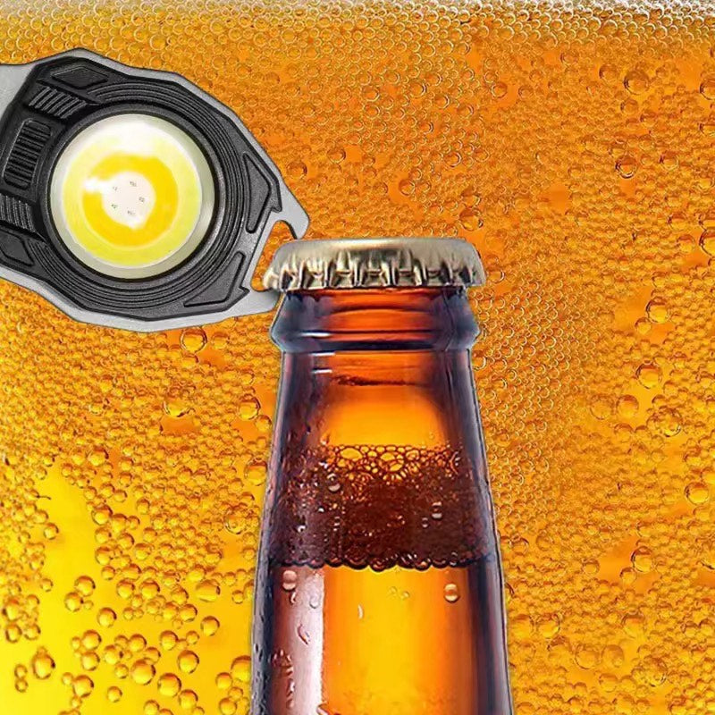 Multifunctional Portable USB Mini Keychain COB Work Lights Steam Repair Light Emergency Camping Light with Bottle Opener Electric Cigarette Lighter Rechargeable Torch Light