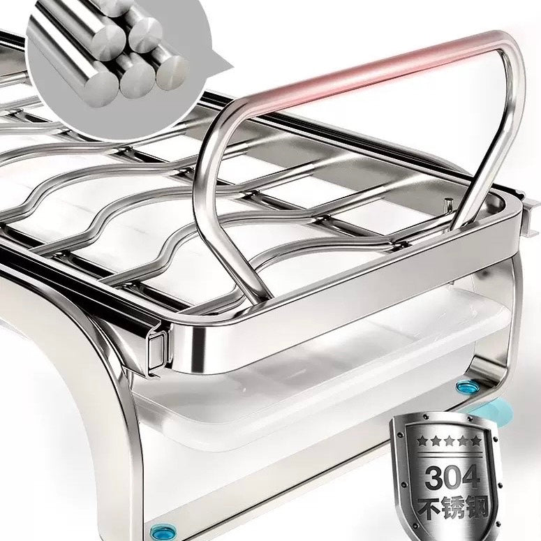Household Kitchen Organizer Tray Drawer Stainless Steel Slide Bowl Drainer and Chopsticks Spoons Holder Metal Bowl Organizer