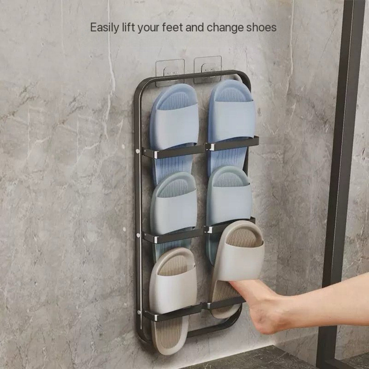 🥿 Modern Simple Metal Slipper Storage Rack – High-Quality Wall-Mounted Organizer for Home, Bathroom & Hotel Use | OEM/ODM Design Available