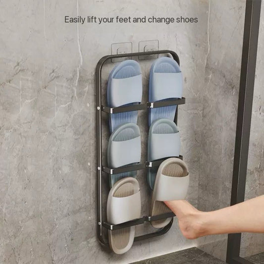 🥿 Modern Simple Metal Slipper Storage Rack – High-Quality Wall-Mounted Organizer for Home, Bathroom & Hotel Use | OEM/ODM Design Available