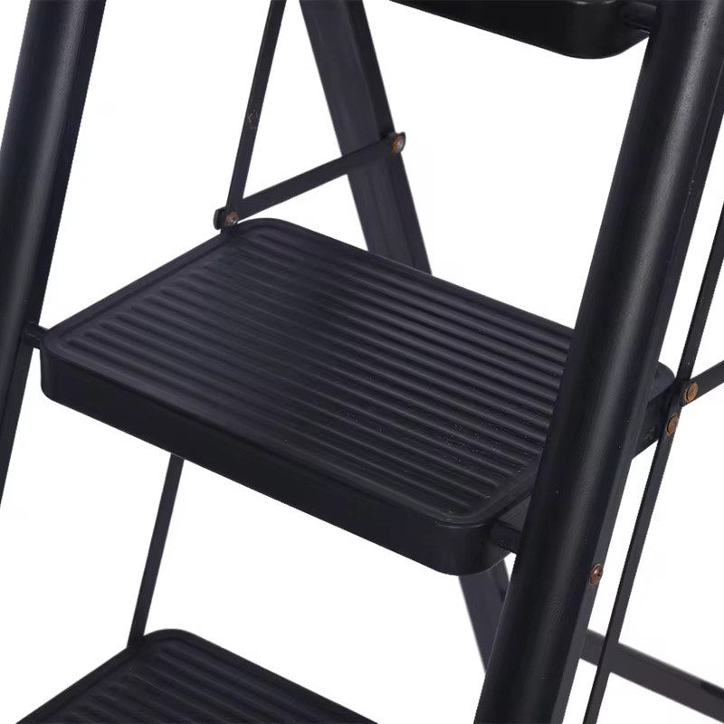 Multi-Functional 4-Step Indoor Folding Ladder – Carbon Steel Construction with Telescopic Design, Anti-Slip Rubber Grip Steps, Modern Space-Saving Style, Portable and Compact for Household Use, High Load Capacity for Safe Climbing and Versatile Home Tasks