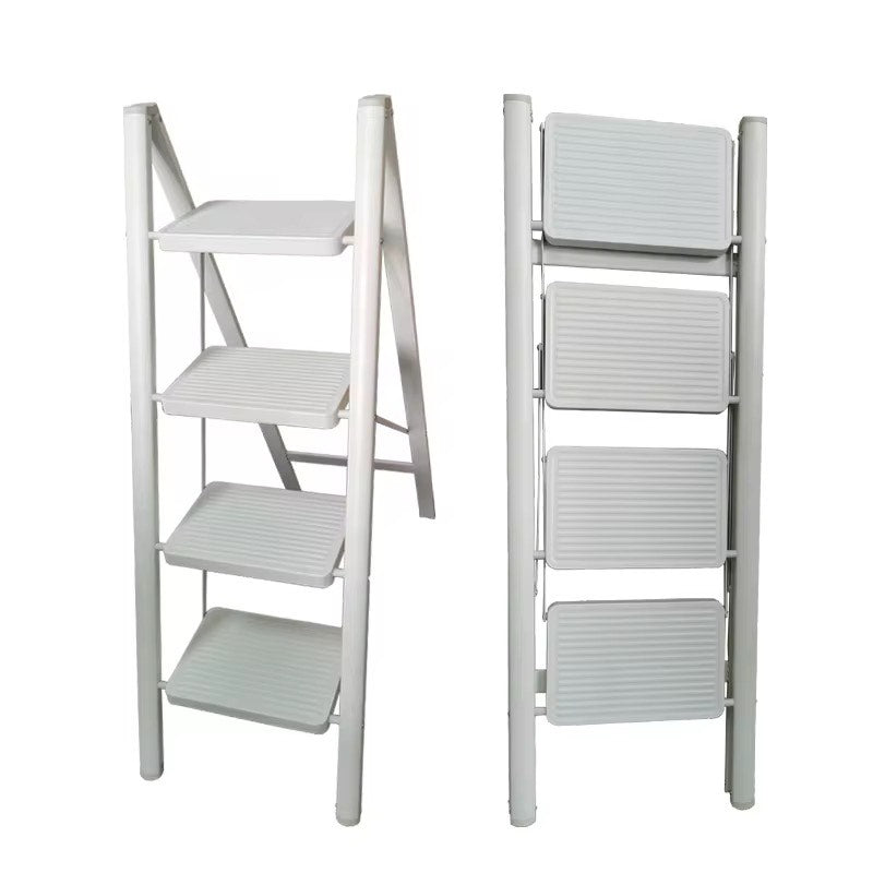 Multi-Functional 4-Step Indoor Folding Ladder – Carbon Steel Construction with Telescopic Design, Anti-Slip Rubber Grip Steps, Modern Space-Saving Style, Portable and Compact for Household Use, High Load Capacity for Safe Climbing and Versatile Home Tasks
