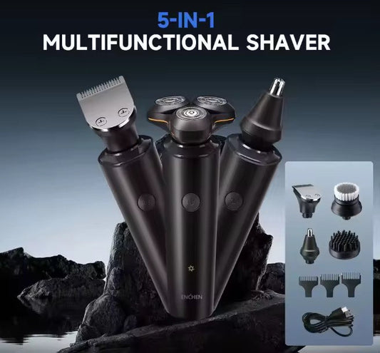 ENCHEN X8S-C Electric Shaver with 4 Replacement Heads Multi-Purpose Waterproof Type-C Rechargeable Portable Men Beard Trimmer for Indoor/Outdoor Use