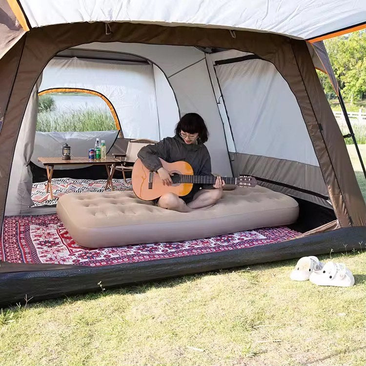 Modern Design Durable Inflatable Air Mattress Built-in Pump PVC Foldable for Outdoor Camping Hiking Beach Trips Bedroom Use